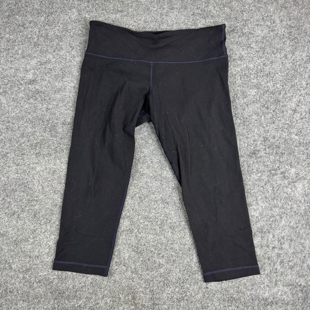 Lululemon Leggings Womens Size 10 Black Mid Rise Cropped Capri Athletic Yoga